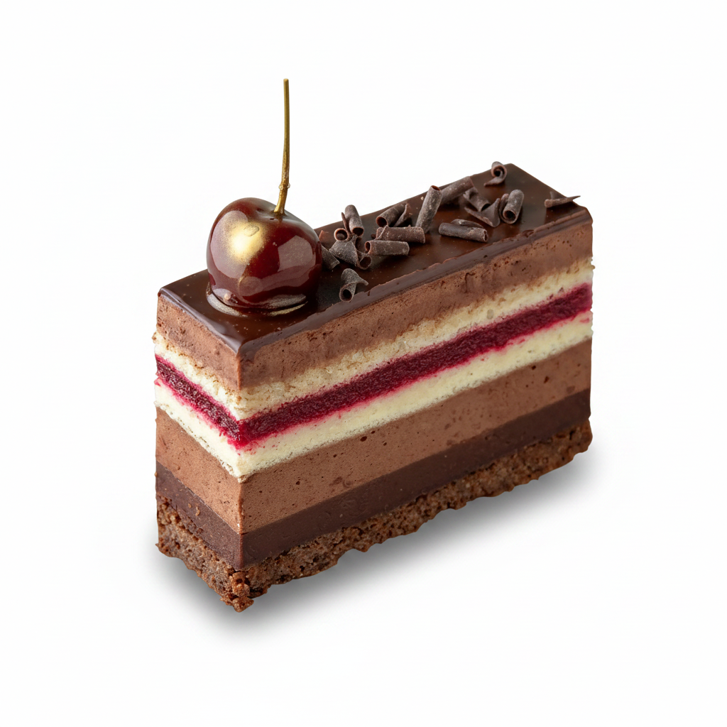 Prăjitură Entremet cu Ciocolată și Vișine