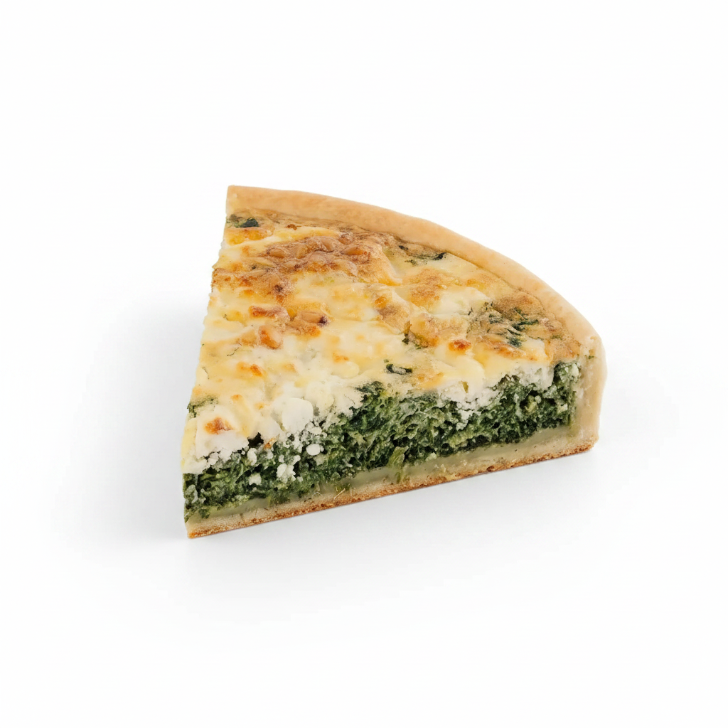 Quiche Lorraine Artizanal cu Brânză de Capră, Spanac și Nuci de Pin
