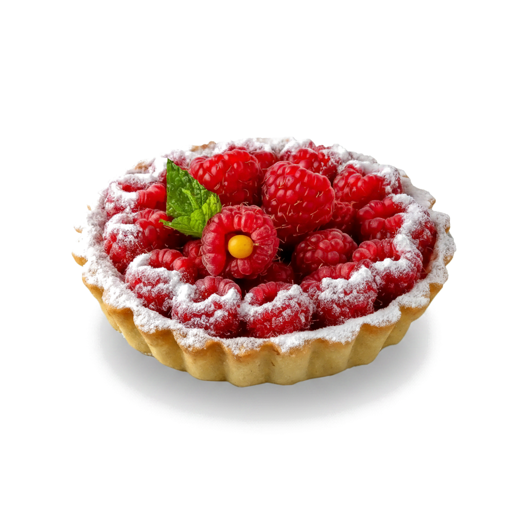 Tarteletă cu Zmeură Proaspătă și Cremă de Vanilie Délice d'Ange