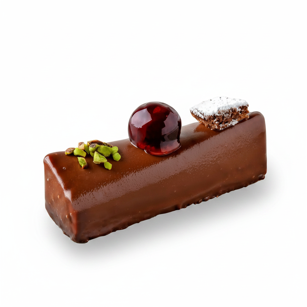 Mousse de Ciocolată și Vișine cu Pandișpan de Fistic Délice d’Ange